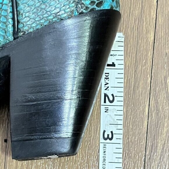 Old Gringo Black Leather Snip Toe Snake Skin Outlay Cowboy Boot Women Size  7B - Picture 12 of 12